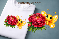 Whimsical butterfly clipart | Floral insect sublimation Product Image 1