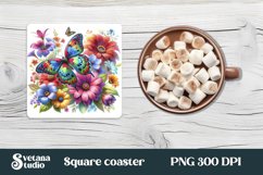 Butterfly square coaster | Summer coaster | Coaster bundle Product Image 2