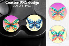 Butterfly car coaster | Butterfly feather coaster PNG Product Image 1