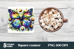 Butterfly square coaster | Summer coaster | Coaster bundle Product Image 4