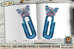 Stained Glass Butterfly - Sublimation Bookmark Clip PNG Product Image 2
