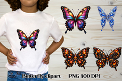 Summer butterfly clipart | Butterfly diamond sublimation Product Image 1