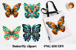 Summer butterfly clipart | Butterfly feather sublimation Product Image 1