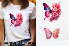 Summer butterfly clipart | Butterfly flower sublimation Product Image 1