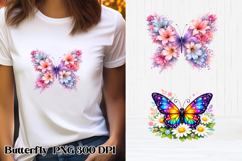 Summer butterfly clipart | Butterfly flower sublimation Product Image 1