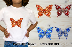 Summer butterfly clipart | Butterfly diamond sublimation Product Image 1