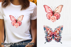 Summer butterfly clipart | Butterfly flower sublimation Product Image 1