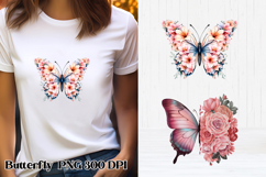 Summer butterfly clipart | Butterfly flower sublimation Product Image 1