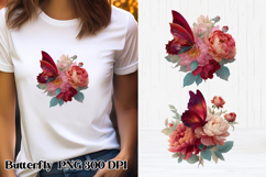 Summer butterfly clipart | Butterfly flower sublimation Product Image 1