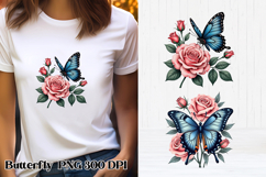 Summer butterfly clipart | Butterfly flower sublimation Product Image 1