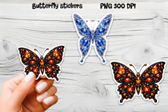 Diamond butterfly stickers | Precious stones butterfly PNG Product Image 1