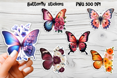Butterfly flower stickers | Summer butterfly PNG stickers Product Image 1