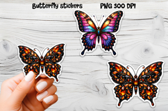 Diamond butterfly stickers | Precious stones butterfly PNG Product Image 1