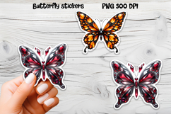 Diamond butterfly stickers | Precious stones butterfly PNG Product Image 1