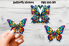 Diamond butterfly stickers | Precious stones butterfly PNG Product Image 1