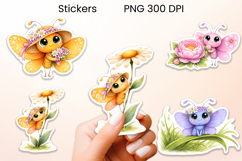 Cute whimsical butterfly stickers printable PNG Product Image 1