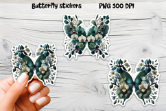 Butterfly flower stickers | Summer butterfly PNG stickers Product Image 1
