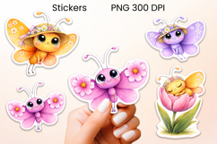 Cute whimsical butterfly stickers printable PNG Product Image 1