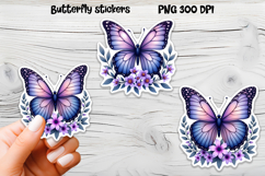 Butterfly flower stickers | Summer butterfly PNG stickers Product Image 1