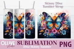 Butterfly Sublimation 20oz Tumbler Wrap PNG Product Image 1