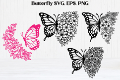 Flower wreath SVG | Boho flower SVG | Butterfly flower SVG Product Image 2