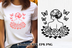 Butterfly woman SVG design | Summer SVG | Butterfly clipart Product Image 1