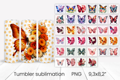 Butterfly tumblers | Animals tumbler | Tumbler wrap Product Image 1