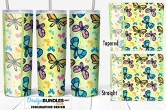 Butterfly 20 oz Tumbler Wrap for Sublimation PNG Butterflies Product Image 1