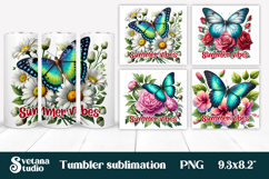 Butterfly flower tumblerPNG design | Summer vibes tumbler Product Image 1