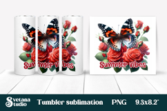 Butterfly flower tumblerPNG design | Summer vibes tumbler Product Image 1