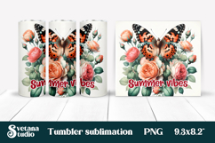 Butterfly flower tumblerPNG design | Summer vibes tumbler Product Image 1