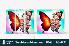 Butterfly flower tumblers | Summer tumbler sublimation Product Image 1