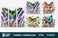 Butterfly flower tumblerPNG design | Summer vibes tumbler Product Image 1