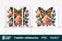 Butterfly flower tumblerPNG design | Summer vibes tumbler Product Image 1