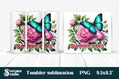 Butterfly flower tumblerPNG design | Summer vibes tumbler Product Image 1