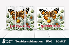 Butterfly flower tumblerPNG design | Summer vibes tumbler Product Image 1