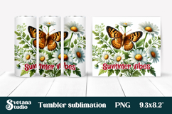 Butterfly flower tumblerPNG design | Summer vibes tumbler Product Image 1