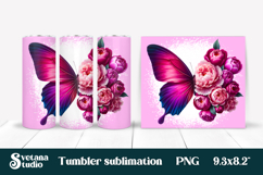 Butterfly flower tumblers | Summer tumbler sublimation Product Image 1