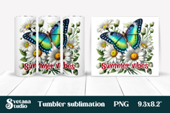 Butterfly flower tumblerPNG design | Summer vibes tumbler Product Image 1