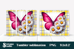 Butterfly flower tumbler PNG bundle | Summer vibes tumbler Product Image 9
