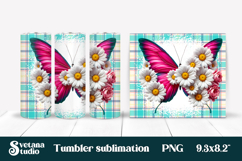 Butterfly flower tumbler PNG bundle | Summer vibes tumbler Product Image 4