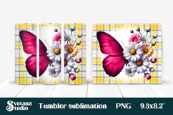 Butterfly flower tumbler PNG bundle | Summer vibes tumbler Product Image 10