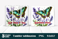 Butterfly flower tumblerPNG design | Summer vibes tumbler Product Image 1