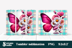 Butterfly flower tumbler PNG bundle | Summer vibes tumbler Product Image 11