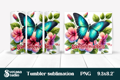 Butterfly flower tumblerPNG design | Summer vibes tumbler Product Image 1