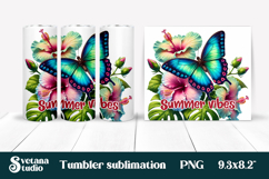 Butterfly flower tumblerPNG design | Summer vibes tumbler Product Image 1