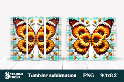Butterfly flower tumblers | Summer tumbler sublimation Product Image 1