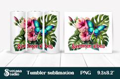 Butterfly flower tumblerPNG design | Summer vibes tumbler Product Image 1