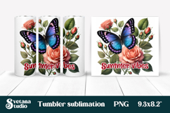 Butterfly flower tumblerPNG design | Summer vibes tumbler Product Image 1