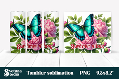 Butterfly flower tumblerPNG design | Summer vibes tumbler Product Image 1
